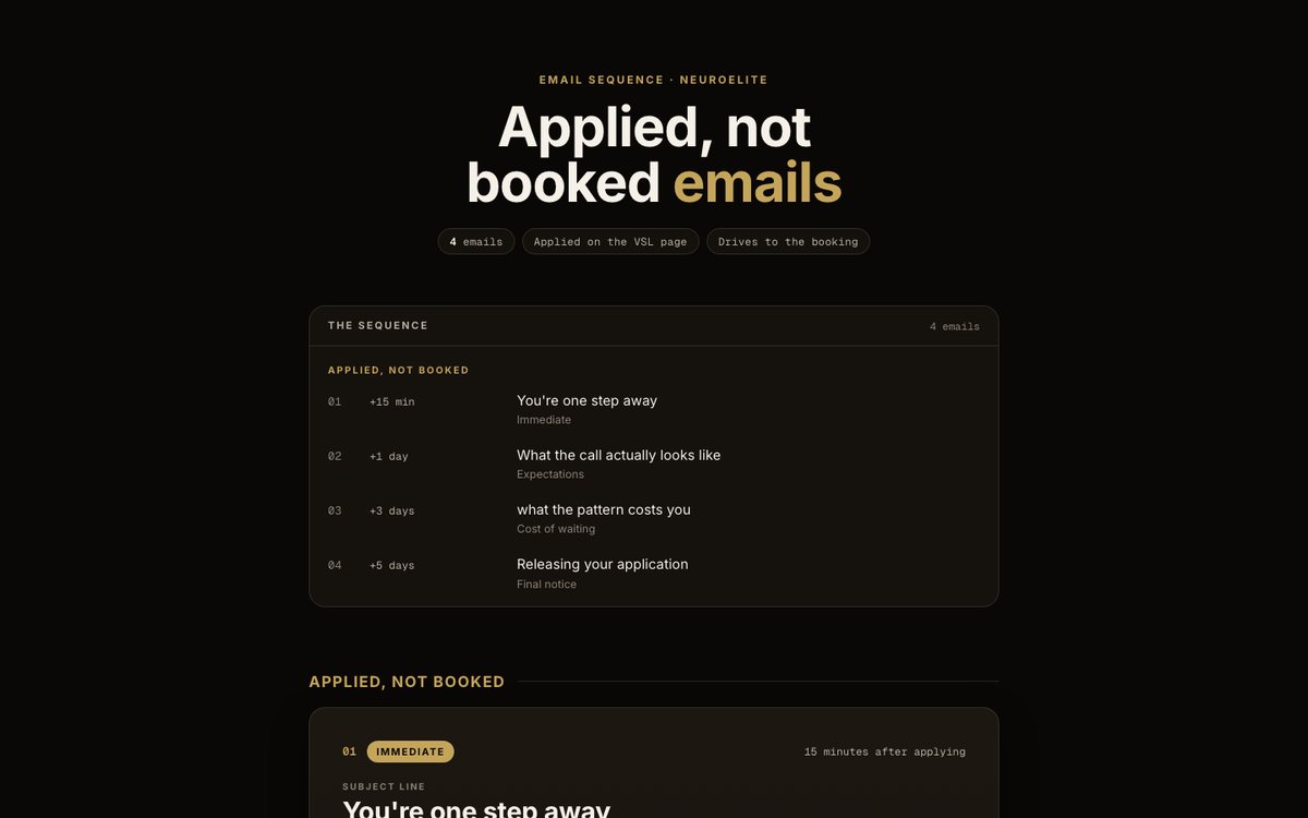 Applied, not booked preview